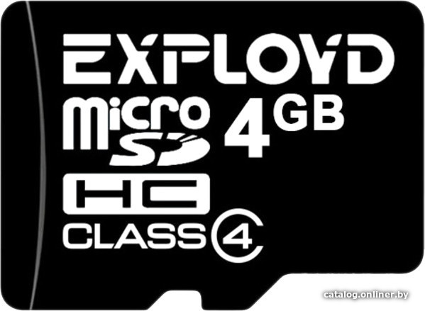 

Карта памяти Exployd microSDHC (Class 4) 4GB [EX004GCSDHC4-W/A-AD]