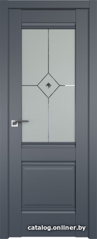 Межкомнатная дверь ProfilDoors Классика 2U 80x200 (антрацит/матовое с прозрачным фьюзингом)