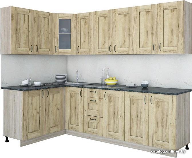 

Готовая кухня Интерлиния Мила Хольц 14x26 (дуб золотой)