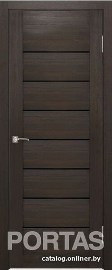 

Межкомнатная дверь Portas S21 90x200 (орех шоколад, стекло lacobel черный лак)