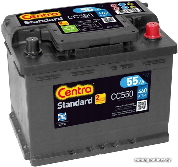 

Автомобильный аккумулятор Centra Standard CC550 (55 А·ч)