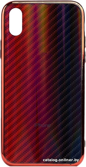 

Чехол для телефона EXPERTS Aurora Glass для Apple iPhone XR с LOGO (красно-синий)