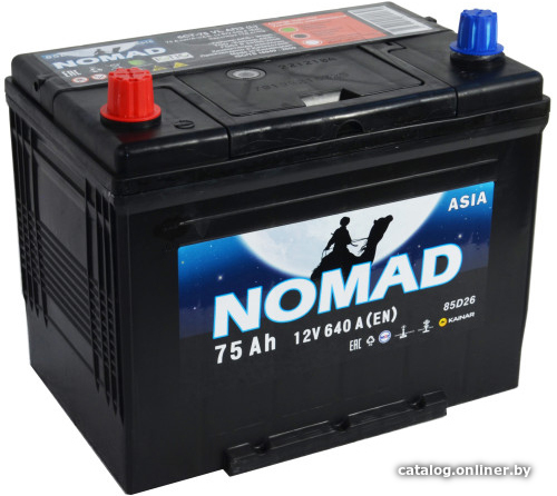 

Автомобильный аккумулятор Nomad Asia 6СТ-75 рус. (75 А·ч)