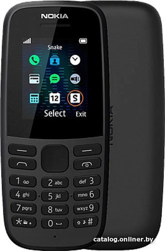 

Кнопочный телефон Nokia 105 (2019) Single SIM TA-1203 (черный)