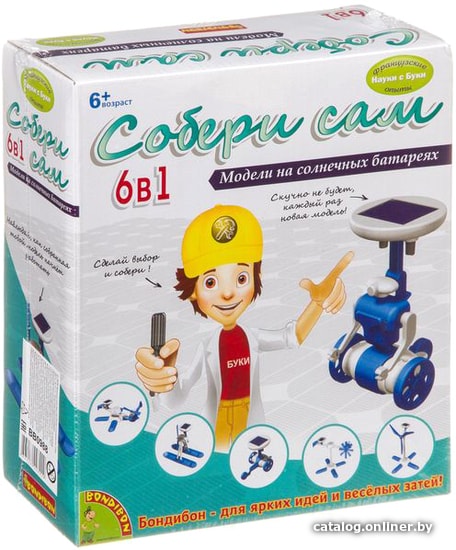 

Набор для опытов Bondibon Науки с Буки Собери сам 6 в 1 ВВ0988