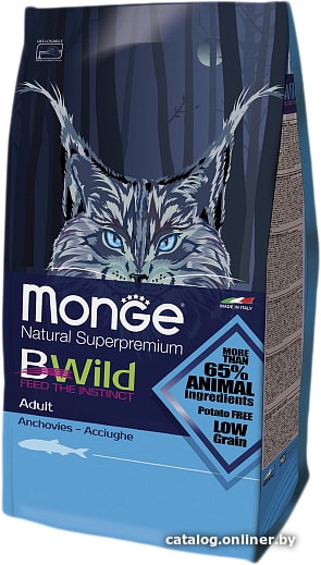 

Сухой корм для кошек Monge BWild Adult Anchovies 1.5 кг