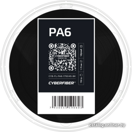 

Пластик CyberFiber PA6 1.75 мм 450 г (черный)