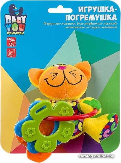 

Погремушка с прорезывателем Bondibon Baby You Кот ВВ1296-КОТ