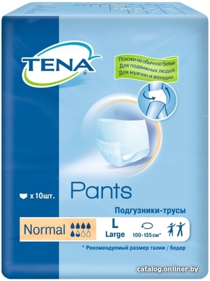 

Трусы-подгузники для взрослых Tena Pants Normal L (10 шт)