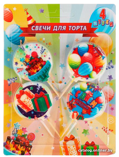 

Набор свечей для торта Чудо праздник С Днем Рождения CC-81041-HB (4 шт)