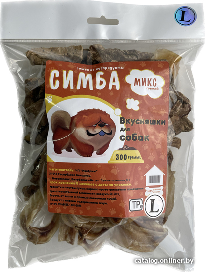 

Лакомство для собак Симба Микс говяжий L 300 г
