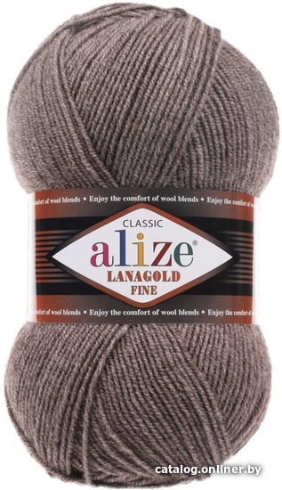 

Пряжа для вязания Alize Lanagold Fine 240 (390 м, коричневый меланж)