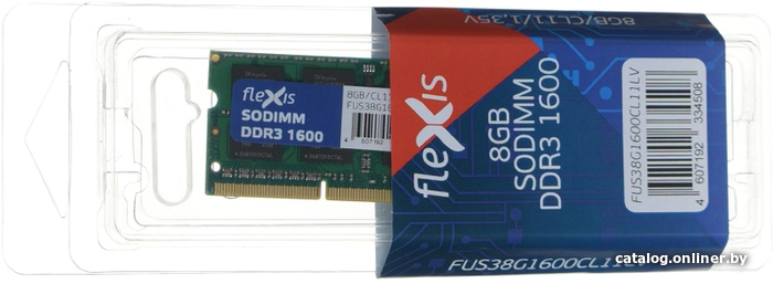 

Оперативная память Flexis 8ГБ DDR3 SODIMM 1600 МГц FUS38G1600CL11LV