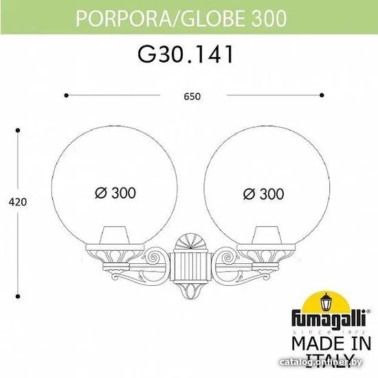 

Уличный настенный светильник Fumagalli Porpora/G300 FU_G30.141.000.VXF1R