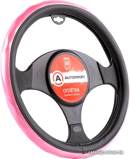 

Оплетка на руль Autoprofi AP-1933 BK/PINK (M) (черный/розовый)