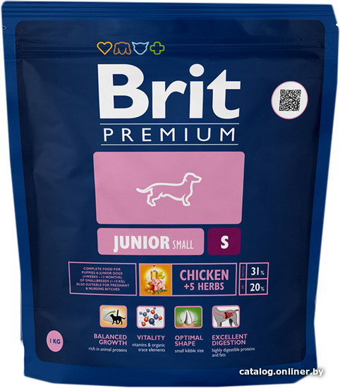 

Сухой корм для собак Brit Premium Junior S 1 кг