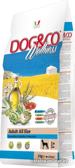 

Сухой корм для собак Dog&Co Wellness Adult Fish&Rice 12.5 кг