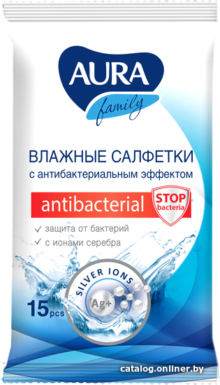 

Aura Antibacterial (15 шт)