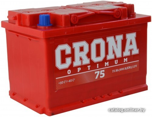 

Автомобильный аккумулятор Crona 6СТ-75 рус. (75 А·ч)