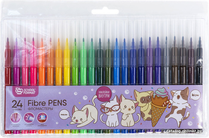 

Фломастеры Schoolformat Kawaii Cats ФЛ24-КК (24 цв)