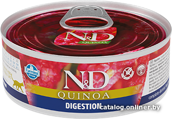 

Консервированный корм для кошек Farmina N&D Quinoa Digestion (для поддержки пищеварения с киноа) 80 г