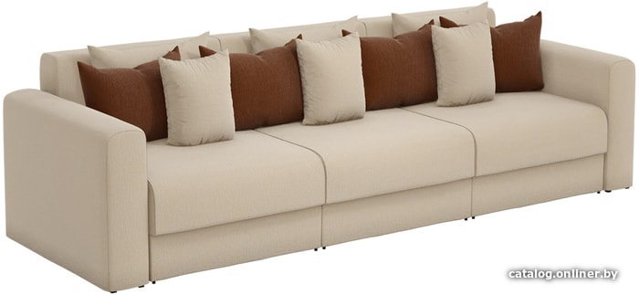 

Диван Mebelico Мэдисон Long 59222 (рогожка, бежевый/коричневый)