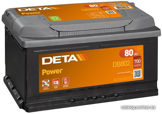 

Автомобильный аккумулятор DETA Power DB802 (80 А·ч)