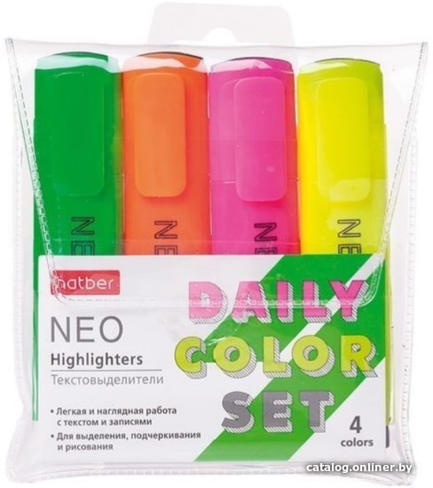 

Текстовыделитель Hatber Neo Neon HL-062058 (4 цв)