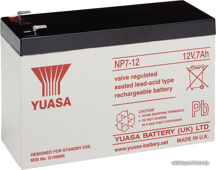 

Аккумулятор для ИБП Yuasa NP7-12 (12В/7 А·ч)