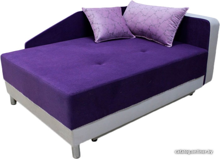 

Тахта Экомебель Алиса 1.1 Allure Plain (б.н.п, правый, велюр, фиолетовый/белый)