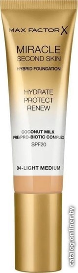

Тональный крем Max Factor Miracle Second Skin Hybrid Foundation SPF20 (тон 04) 30 мл