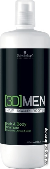 

Шампунь Schwarzkopf Professional 3D Men Hair & Body Shampoo 1 л