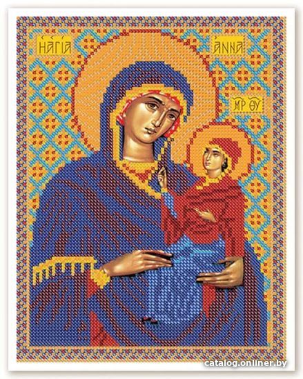 

Схема для вышивания Нова Слобода Св. Анна с Младенцем Марией БИС 9037