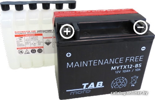 

Мотоциклетный аккумулятор TAB YTX12-BS (10 А·ч)