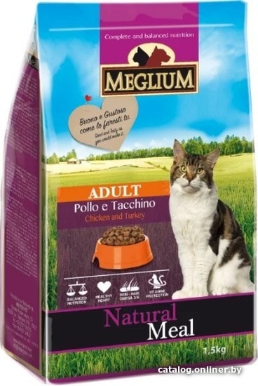 

Сухой корм для кошек Meglium Cat Adult Chicken & Turkey 1.5 кг