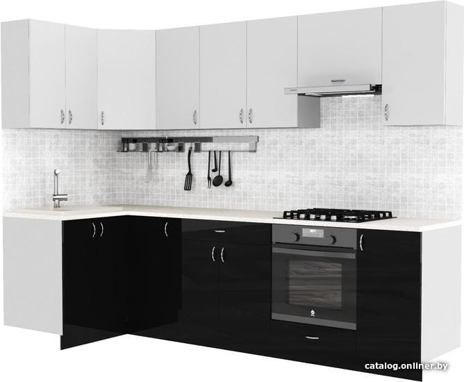 

Готовая кухня Сивирин-Компани Клео глосc 1.2х2.8 (черный глянец\белый глянец)
