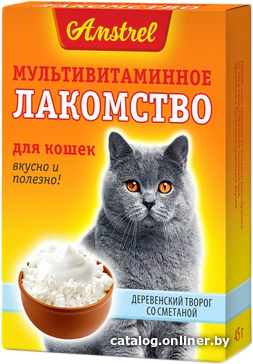 

Лакомство для кошек Amstrel со вкусом деревенского творога со сметаной (90 шт)