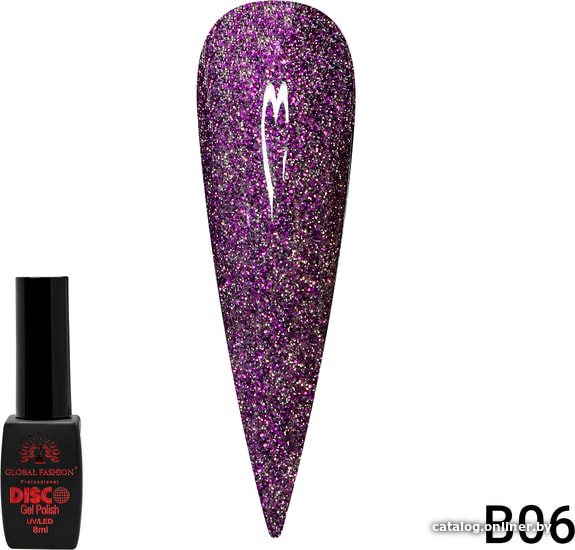 

Гель-лак Global Fashion Disco Gel Polish (тон В06) 8 мл
