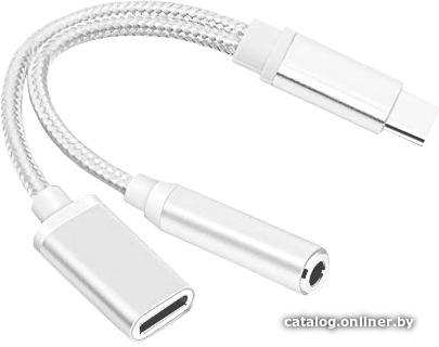 

Кабель Atom USB Type-C 3.1 - 3.5 Jack/USB Type-C (0.15 м, серебристый)