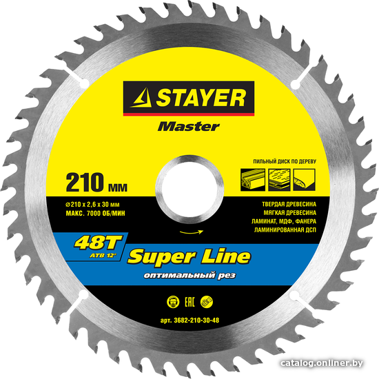 

Пильный диск Stayer Super-Line 3682-210-30-48