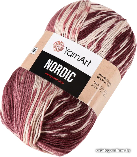 

Пряжа для вязания Yarnart Nordic 20% шерсть, 80% акрил 665 (510 м)