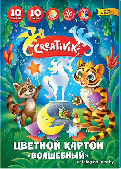 

Картон для рисования Creativiki Волшебный КЦВ10Л10ЦКР (10 цв)