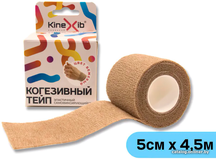 

Тейп Kinexib Когезивный 5 см x 4.5 м (бежевый)