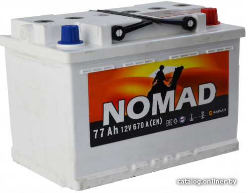 

Автомобильный аккумулятор Nomad 6СТ-77 рус. (77 А·ч)