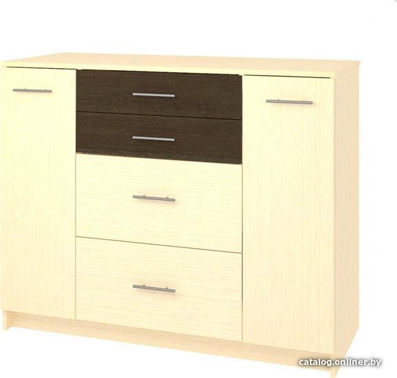 

Комод Кортекс-мебель Модерн 120-2д4ш (венге светлый+венге)