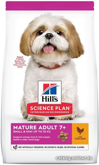 

Сухой корм для собак Hill's Science Plan Mature Adult 7+ Small & Mini для поддержания активности и здоровья желудочно-кишечного тракта, с курицей 300 г