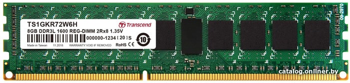 

Оперативная память Transcend 8GB DDR3 PC3-12800 TS1GKR72W6H