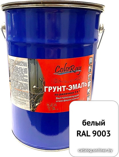 

Грунт-эмаль ColoRay 3 в 1 белый (6 кг)