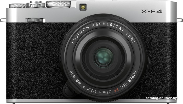 

Беззеркальный фотоаппарат Fujifilm X-E4 kit XF 27mm f/2.8 WR (серебристый)