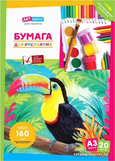

Бумага для рисования ArtSpace А3 160г/м2 Пр20А3_31354 (20л)